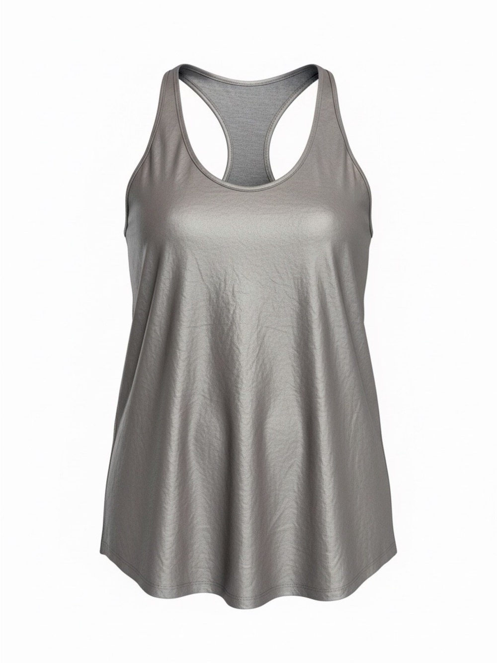 Renee C. Relaxed Racerback Tank - double layer taupe Gray